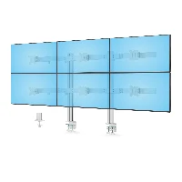 StarTech.com Six-Monitor Desk Mount with Crossbar, Up To 32-inch Computer Screens, Max 17.6lb (8kg) each, Dual Column, C-clamp/Grommet, Height Adjustable, Clamp/Grommet, 48 kg, 43.2 cm (17