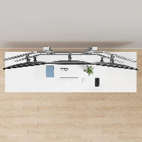 StarTech.com Six-Monitor Desk Mount with Crossbar, Up To 32-inch Computer Screens, Max 17.6lb (8kg) each, Dual Column, C-clamp/Grommet, Height Adjustable, Clamp/Grommet, 48 kg, 43.2 cm (17