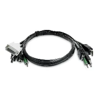 StarTech.com 6ft (1.8m) Dual-Display KVM Cable, HDMI and DisplayPort to DVI and DP, USB 2.0, 3.5mm, Universal Combo Cable for KVM Switches, TAA, 1.8 m, USB, USB, HDMI/DisplayPort/DVI-D, Black, DVI-D/DisplayPort/USB-B/3.5mm