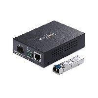 StarTech.com Gigabit Ethernet Copper-to-Fiber Media Converter, SM LC, 20km, 10/100/1000 Mbps, RJ45 to LC, Full Metal, 9K Jumbo Frames, TAA Compliant, 2000 Mbit/s, 10Base-T, 100Base-TX, 1000Base-T, 1000Base-LX, IEEE 802.3, IEEE 802.3ab, IEEE 802.3u, IEEE 802.3z, Fast Ethernet, Gigabit Ethernet, 10,100,1000 Mbit/s