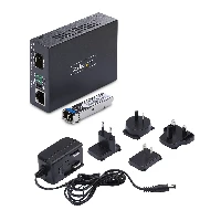 StarTech.com Gigabit Ethernet Copper-to-Fiber Media Converter, SM LC, 20km, 10/100/1000 Mbps, RJ45 to LC, Full Metal, 9K Jumbo Frames, TAA Compliant, 2000 Mbit/s, 10Base-T, 100Base-TX, 1000Base-T, 1000Base-LX, IEEE 802.3, IEEE 802.3ab, IEEE 802.3u, IEEE 802.3z, Fast Ethernet, Gigabit Ethernet, 10,100,1000 Mbit/s