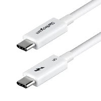 StarTech.com 1.5ft (50cm) Thunderbolt 5 Cable, 80Gbps/Up to 120Gbps, 240W PD, 8K 60Hz, Certified Thunderbolt Cable, Compatible w/Thunderbolt 4/USB4/USB-C - White, Male, Male, 0.5 m, White, Nickel, 120 Gbit/s