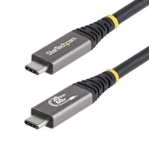 StarTech.com 3m (10ft) USB4 Cable, 20Gbps, USB-IF Certified USB-C Cable, 60W PD, 4K 120Hz DP 2.1, TPE Jacket, Black USB-C Cord, 3 m, USB C, USB C, USB4 Gen 2x2, 20 Gbit/s, Black
