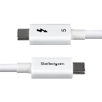 StarTech.com 3ft (1m) Thunderbolt 5 Cable, 80Gbps/Up to 120Gbps, 240W PD, 8K 60Hz, Certified Thunderbolt Cable, Compatible w/Thunderbolt 4/USB4/USB-C - White, Male, Male, 1 m, White, Nickel, 120 Gbit/s