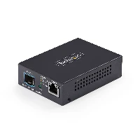 StarTech.com 10GbE Multi-Gigabit Open SFP+ Fiber Media Converter, 10G/5G/2.5G/1G/100M, Copper to 10GBASE-X SFP+, Single-Mode, Multi-Mode, 16K Jumbo Frames, TAA, 10000 Mbit/s, 10GBase-T, 10GBase-X, IEEE 802.3, 2.5 Gigabit Ethernet, 5 Gigabit Ethernet, 10 Gigabit Ethernet, Fast Ethernet, Gigabit Ethernet, 100,1000,2500,5000,10000 Mbit/s