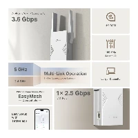 TP-Link BE3600, Network transmitter & receiver, 2882 Mbit/s, 2500 Mbit/s, Windows 10, Windows 2000, Windows 7, Windows 8, Windows 8.1, Windows 98SE, Windows NT, Windows..., MacOS, Internet Explorer 11, Firefox 12.0, Chrome 20.0, Safari 4.0, or other Java-enabled browser