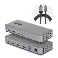 StarTech.com Dual-Monitor USB-C Docking Station, HDMI, 4K 60Hz, 100W Laptop Charging, 1GbE, Driverless, Multi-Monitor Dock For Windows, Wired, USB 3.2 Gen 2 (3.1 Gen 2) Type-C, 100 W, 10,100,1000 Mbit/s, Grey, 10000 Gbit/s