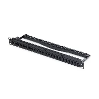 StarTech.com 24 Port 1U Feed Through Patch Panel with Cable Management Bar, Rackmount Cat6 Ethernet Patch Panel with RJ45 UTP Inline Couplers, RJ-45, Cat5e, Cat6, U/UTP (UTP), 1U, Black, Steel