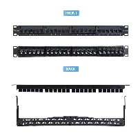 StarTech.com 24 Port 1U Feed Through Patch Panel with Cable Management Bar, Rackmount Cat6 Ethernet Patch Panel with RJ45 UTP Inline Couplers, RJ-45, Cat5e, Cat6, U/UTP (UTP), 1U, Black, Steel