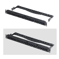 StarTech.com 24 Port 1U Feed Through Patch Panel with Cable Management Bar, Rackmount Cat6 Ethernet Patch Panel with RJ45 UTP Inline Couplers, RJ-45, Cat5e, Cat6, U/UTP (UTP), 1U, Black, Steel