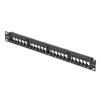 StarTech.com 24 Port 1U Blank Keystone Patch Panel with Cable Management Bar, Rackmount Cat6 Patch Panel for RJ45 UTP Ethernet Network Jacks, RJ-45, Cat5e, Cat6, Rack mounting, 1U, Black, Steel