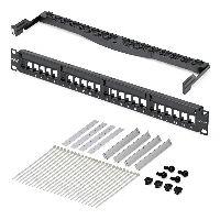 StarTech.com 24 Port 1U Blank Keystone Patch Panel with Cable Management Bar, Rackmount Cat6 Patch Panel for RJ45 UTP Ethernet Network Jacks, RJ-45, Cat5e, Cat6, Rack mounting, 1U, Black, Steel
