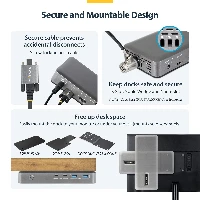 StarTech.com 199UE-USBC-DOCK, Wired, USB 3.2 Gen 2 (3.1 Gen 2) Type-C, 10,100,1000 Mbit/s, Grey, 10 Gbit/s, 4K Ultra HD