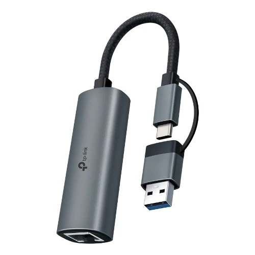 TP-Link USB Type-C to RJ45 Gigabit Ethernet Network Adapter, Wired, USB Type-A/USB Type-C, Ethernet, 1000 Mbit/s, Grey