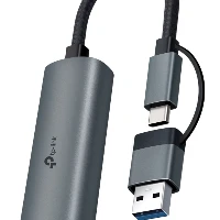TP-Link USB Type-C to RJ45 Gigabit Ethernet Network Adapter, Wired, USB Type-A/USB Type-C, Ethernet, 1000 Mbit/s, Grey