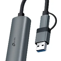 TP-Link USB Type-C to RJ45 Gigabit Ethernet Network Adapter, Wired, USB Type-A/USB Type-C, Ethernet, 1000 Mbit/s, Grey