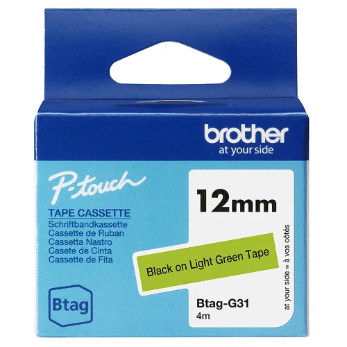 Brother BTAG-G31, Black on green, Philippines, 5 year(s), Brother, P-touch PT-N10, PT-N20, PT-N25BT, 1.2 cm