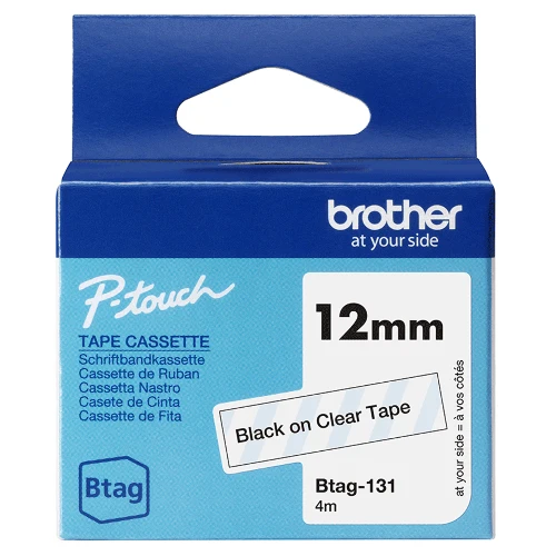 Brother BTAG-131, Black on transparent, Philippines, 5 year(s), Brother, P-touch PT-N10, PT-N20, PT-N25BT, 1.2 cm