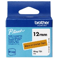 Brother BTAG-T31, Black on orange, Philippines, 5 year(s), Brother, P-touch PT-N10, PT-N20, PT-N25BT, 1.2 cm