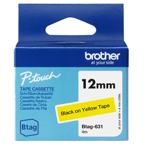 Brother BTAG-631, Black on yellow, Philippines, 5 year(s), Brother, P-touch PT-N10, PT-N20, PT-N25BT, 1.2 cm