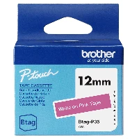 Brother BTAG-P35, White on pink, Philippines, 5 year(s), Brother, P-touch PT-N10, PT-N20, PT-N25BT, 1.2 cm