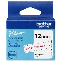 Brother BTAG-232, Red on white, Philippines, 5 year(s), Brother, P-touch PT-N10, PT-N20, PT-N25BT, 1.2 cm