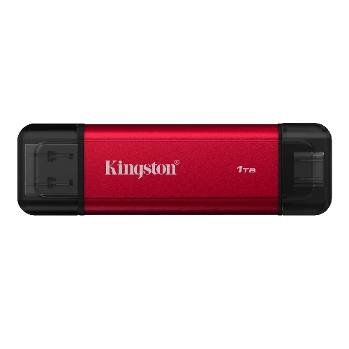 Kingston Technology 1TB Dual USB-A/C Portable SSD, Up to 1050MB/s USB 3.2 Gen 2, 1 TB, USB Type-A / USB Type-C, 3.2 Gen 2 (3.1 Gen 2), 1050 MB/s, Black, Red