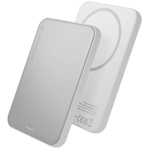 dbramante1928 re-charge - Power Bank 5K WL Slim Qi2.2 25w - WHT, 5000 mAh, Wireless charging, 25 W, Aluminium
