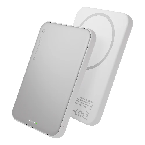 dbramante1928 re-charge - Power Bank 5K WL Slim Qi2.2 25w - WHT, 5000 mAh, Wireless charging, 25 W, Aluminium