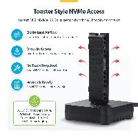 StarTech.com USB-C/USB-A to M.2 NVMe Dock Adapter, 10Gbps, Tool-Free External M.2 NVMe SSD Reader, B+M/M-Key, SSD, M.2, M.2, USB 3.2 Gen 2 (3.1 Gen 2) Type-C, Black, 10 Gbit/s