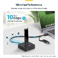 StarTech.com USB-C/USB-A to M.2 NVMe Dock Adapter, 10Gbps, Tool-Free External M.2 NVMe SSD Reader, B+M/M-Key, SSD, M.2, M.2, USB 3.2 Gen 2 (3.1 Gen 2) Type-C, Black, 10 Gbit/s
