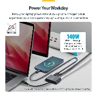 StarTech.com USB-C to HDMI Multiport Adapter with 140W PD Charging, 4K 60Hz HDMI, USB 5Gbps Hub, Mini Dock For MacBook / Dell / Thinkpad / HP / iPad / Tablets, Wired, USB 3.2 Gen 1 (3.1 Gen 1) Type-C, 140 W, Black, 5 Gbit/s, 4K Ultra HD