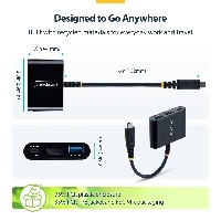StarTech.com USB-C to HDMI Multiport Adapter with 140W PD Charging, 4K 60Hz HDMI, USB 5Gbps Hub, Mini Dock For MacBook / Dell / Thinkpad / HP / iPad / Tablets, Wired, USB 3.2 Gen 1 (3.1 Gen 1) Type-C, 140 W, Black, 5 Gbit/s, 4K Ultra HD