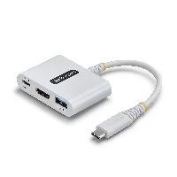 StarTech.com USB-C to HDMI Multiport Adapter with 140W PD Charging, 4K 60Hz HDMI, USB 5Gbps Hub, Mini Dock For MacBook / Dell / Thinkpad / HP / iPad / Tablets, Wired, USB 3.2 Gen 1 (3.1 Gen 1) Type-C, 140 W, White, 5 Gbit/s, 4K DCI