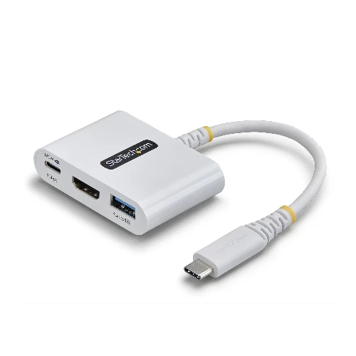 StarTech.com USB-C to HDMI Multiport Adapter with 140W PD Charging, 4K 60Hz HDMI, USB 5Gbps Hub, Mini Dock For MacBook / Dell / Thinkpad / HP / iPad / Tablets, Wired, USB 3.2 Gen 1 (3.1 Gen 1) Type-C, 140 W, White, 5 Gbit/s, 4K DCI