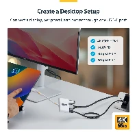 StarTech.com USB-C to HDMI Multiport Adapter with 140W PD Charging, 4K 60Hz HDMI, USB 5Gbps Hub, Mini Dock For MacBook / Dell / Thinkpad / HP / iPad / Tablets, Wired, USB 3.2 Gen 1 (3.1 Gen 1) Type-C, 140 W, White, 5 Gbit/s, 4K DCI