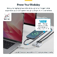 StarTech.com USB-C to HDMI Multiport Adapter with 140W PD Charging, 4K 60Hz HDMI, USB 5Gbps Hub, Mini Dock For MacBook / Dell / Thinkpad / HP / iPad / Tablets, Wired, USB 3.2 Gen 1 (3.1 Gen 1) Type-C, 140 W, White, 5 Gbit/s, 4K DCI