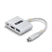 StarTech.com USB-C to HDMI Multiport Adapter with 140W PD Charging, 4K 60Hz HDMI, USB 5Gbps Hub, Mini Dock For MacBook / Dell / Thinkpad / HP / iPad / Tablets, Wired, USB 3.2 Gen 1 (3.1 Gen 1) Type-C, 140 W, White, 5 Gbit/s, 4K DCI