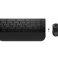 HP Multi-Device Dual-Mode Mouse and Keyboard Combo with Palm Rest 585C, Full-size (100%), Wireless, RF Wireless + Bluetooth, Plunger key switch, Black, Mouse included