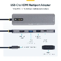 StarTech.com USB-C to HDMI Multiport Adapter with 140W PD Charging, 4K 60Hz, USB 10Gbps Hub, Type-C Mini Dock for MacBook / Dell / Thinkpad / HP, Wired, USB 3.2 Gen 2 (3.1 Gen 2) Type-C, 140 W, Grey, 10 Gbit/s, 4K Ultra HD
