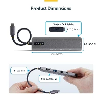 StarTech.com USB-C to HDMI Multiport Adapter with 140W PD Charging, 4K 60Hz, USB 10Gbps Hub, Type-C Mini Dock for MacBook / Dell / Thinkpad / HP, Wired, USB 3.2 Gen 2 (3.1 Gen 2) Type-C, 140 W, Grey, 10 Gbit/s, 4K Ultra HD
