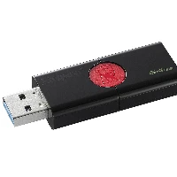 Kingston Technology DataTraveler 106, 64 GB, USB Type-A, 3.2 Gen 1 (3.1 Gen 1), Slide, Black, Red