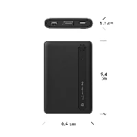 dbramante1928 re-charge - Power Bank - 5.000mAh - Black, 5000 mAh, Lithium Polymer (LiPo), Black