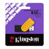 Kingston Technology DataTraveler 512GB Portable USB 3.2 Gen 1 Exodia S (Black/Yellow), 512 GB, USB Type-A, 3.2 Gen 1 (3.1 Gen 1), Swivel, 8.72 g, Black, Yellow