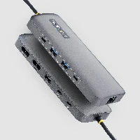 StarTech.com 10-in-1 USB-C to Dual-DisplayPort Multiport Adapter, 100W Power Delivery Charging, 2x 4K 60Hz, 5-Port 5Gbps Hub, Gigabit Ethernet, Type-C Mini Dock, Wired, USB 3.2 Gen 1 (3.1 Gen 1) Type-C, 100 W, 10,100,1000 Mbit/s, Grey, 5 Gbit/s