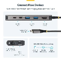 StarTech.com USB-C to HDMI Multiport Adapter with 140W PD Charging, 4K 60Hz, 5-Port USB 5Gbps Hub, GbE, Type-C Mini Dock for MacBook / Dell / Thinkpad / HP, Wired, USB 3.2 Gen 1 (3.1 Gen 1) Type-C, 140 W, 10,100,1000 Mbit/s, Grey, 5 Gbit/s