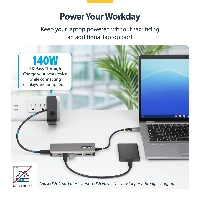 StarTech.com USB-C to HDMI Multiport Adapter with 140W PD Charging, 4K 60Hz, 5-Port USB 5Gbps Hub, GbE, Type-C Mini Dock for MacBook / Dell / Thinkpad / HP, Wired, USB 3.2 Gen 1 (3.1 Gen 1) Type-C, 140 W, 10,100,1000 Mbit/s, Grey, 5 Gbit/s