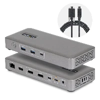 StarTech.com USB4 Docking Station, Driverless Dual 4K 144Hz for Mac and Windows, Universal USB-C Dock with DisplayPort, 100W PD and 2.5GbE, Wired, USB4, 10,100,1000,2500 Mbit/s, Grey, 10 Gbit/s, 8K Ultra HD
