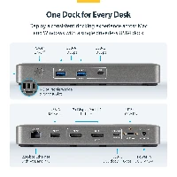StarTech.com USB4 Docking Station, Driverless Dual 4K 144Hz for Mac and Windows, Universal USB-C Dock with DisplayPort, 100W PD and 2.5GbE, Wired, USB4, 10,100,1000,2500 Mbit/s, Grey, 10 Gbit/s, 8K Ultra HD