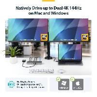 StarTech.com USB4 Docking Station, Driverless Dual 4K 144Hz for Mac and Windows, Universal USB-C Dock with DisplayPort, 100W PD and 2.5GbE, Wired, USB4, 10,100,1000,2500 Mbit/s, Grey, 10 Gbit/s, 8K Ultra HD